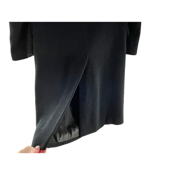 VTG Guy Laroche Womens Wool & Cashmere Trench Size L Black - Picture 6 of 11